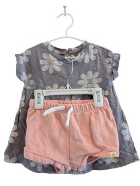 18-24m Toddler Girl Floral Baby Doll Dress with Pink Shorts